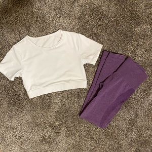 NVGTN open back tee and seamless leggings